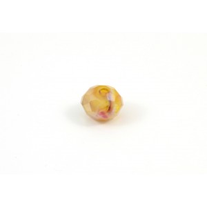 Bille de verre marbled amber yellow AB 9x6mm